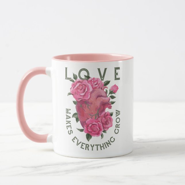 Mug L'amour fait tout grandir - Art Floral Romantique (Gauche)