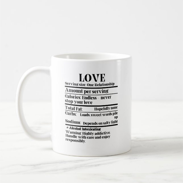 Mug L'amour - Faits nutritionnels.w (Gauche)