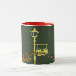 Mug Lampe en laiton victorien post-lanterne vert hiver
