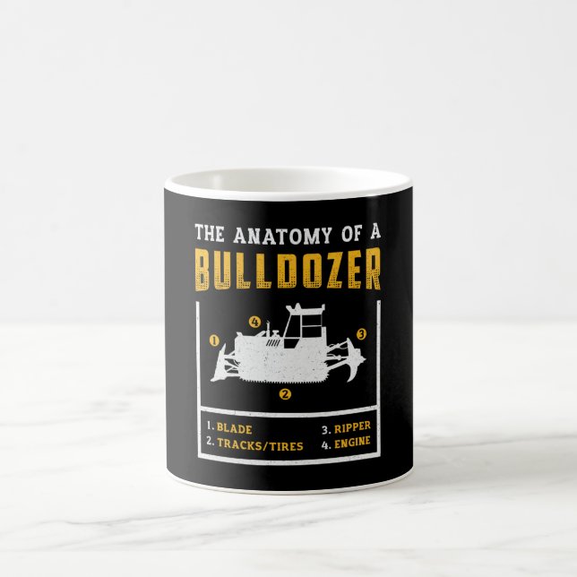 Mug L'Anatomie D'Un Ouvrier De Construction Bulldozer (Centre)