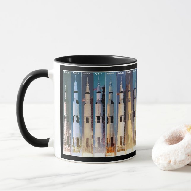Mug Lancement de la fusée Saturn V Moon (Avec donut)