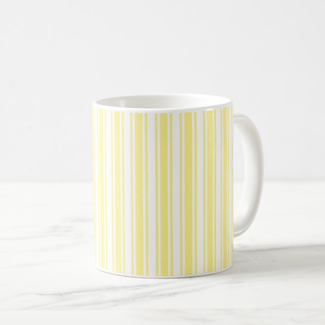 Mug Landes de bonbons jaune et blanc citron (Devant droit)