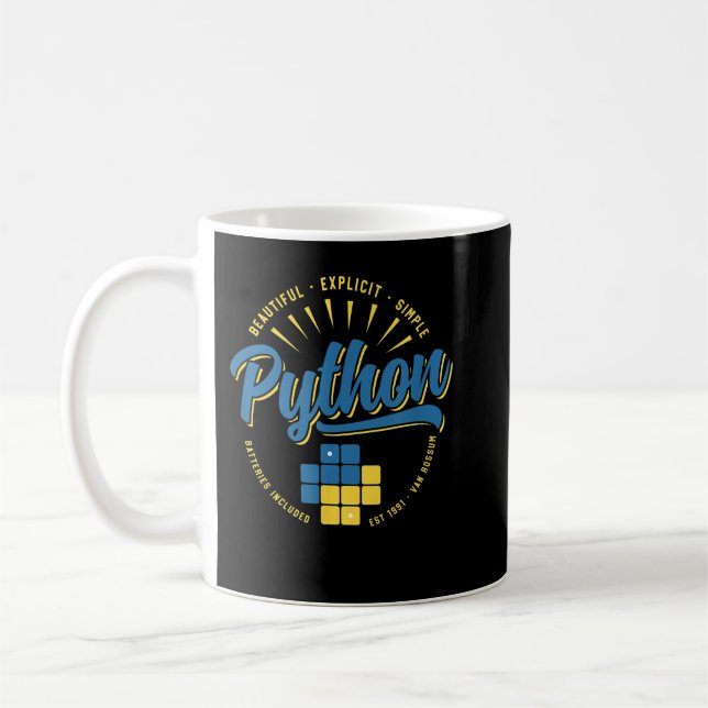 Mug Langage de programmation Python vintage  (Gauche)