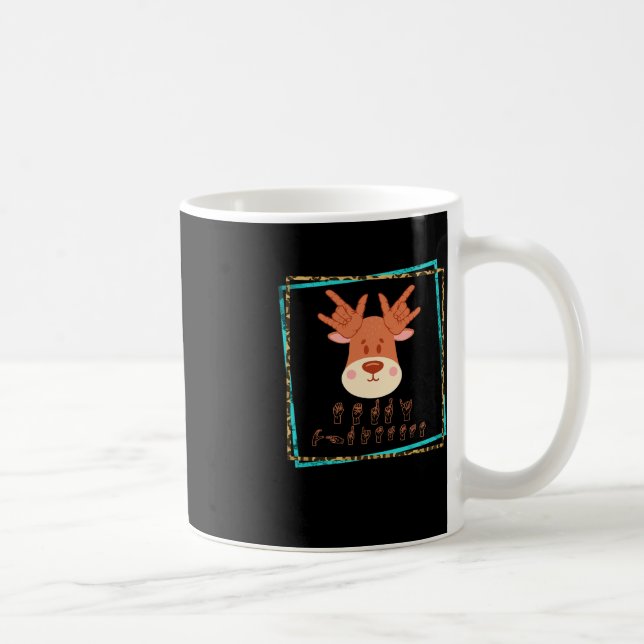Mug Langue des signes Sourds Reindeds de Noël Sourds A (Droite)