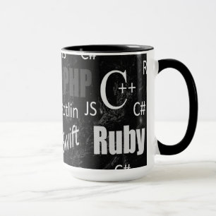 Mug Langues de programmation Motif noir et blanc