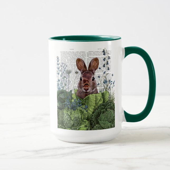 Mug Lapin dans une patte de chou (Droite)