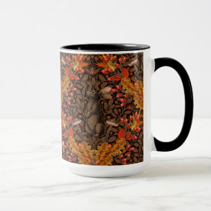 Mug Lapin d'automne sur brun
