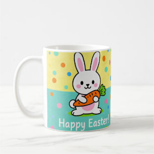 Mug Lapin de caricature tenant des pois de carottes