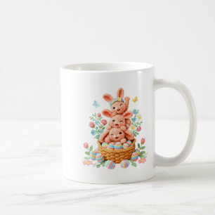 Mug Lapin de Pâques en fil à crocheter visage de lapin