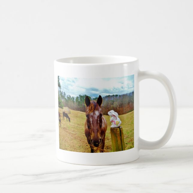 Mug Lapin de Pâques et cheval Brown (Droite)