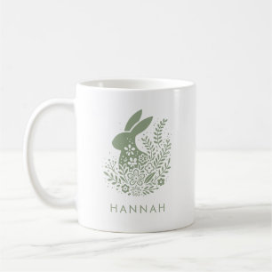 Mug Lapin de Pâques Floral Personnalisé