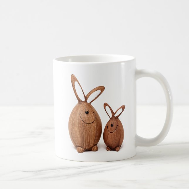 Mug Lapin de Pâques mignon en bois (Droite)