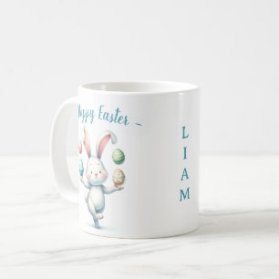 Mug Lapin de Pâques mignon jonglant avec des œufs Pers