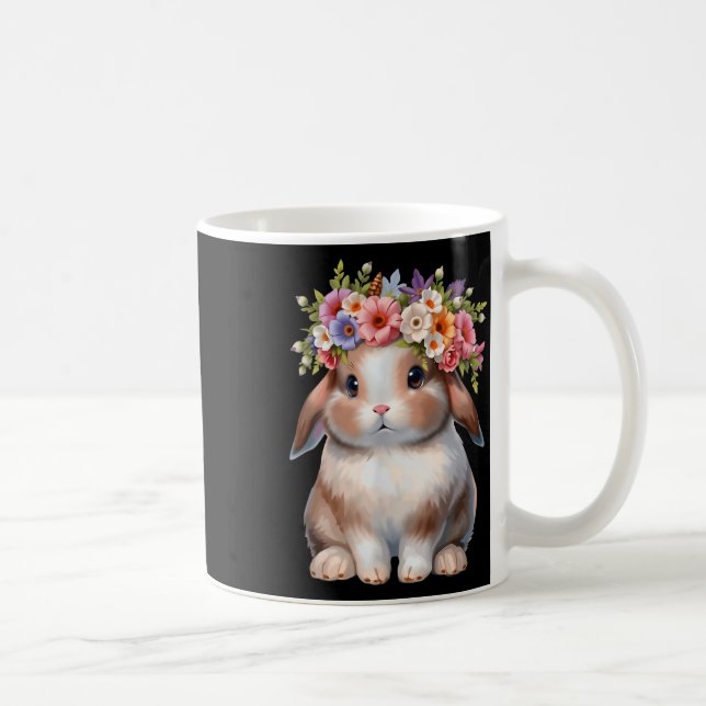 Mug Lapin De Pâques Pour Femmes Filles - Fleur De Lapi (Droite)