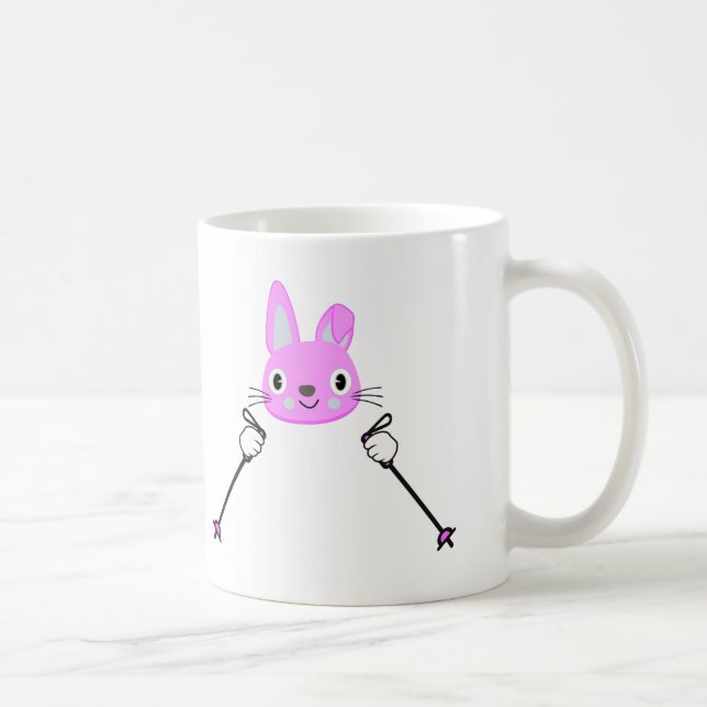 Mug Lapin de ski avec bâtons de ski (Droite)