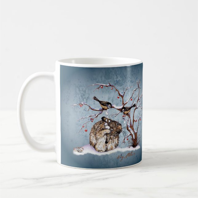 Mug Lapin et Pesky Oiseaux de Neige (Gauche)
