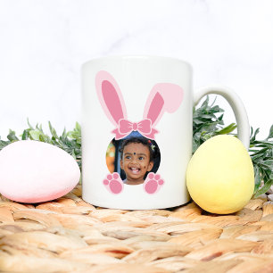 Mug Lapin Pâques Rose Personnalisé Photo Personnalisée