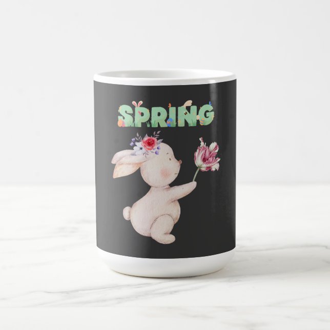 Mug Lapin Rétro de Printemps avec Tee Graphique Tulipe (Centre)