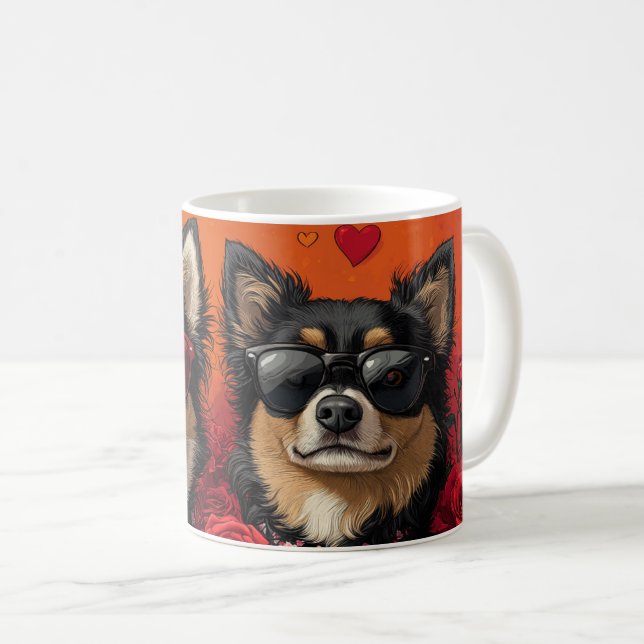 Mug Laponie finlandaise avec coeur Roses Saint Valenti (Devant droit)