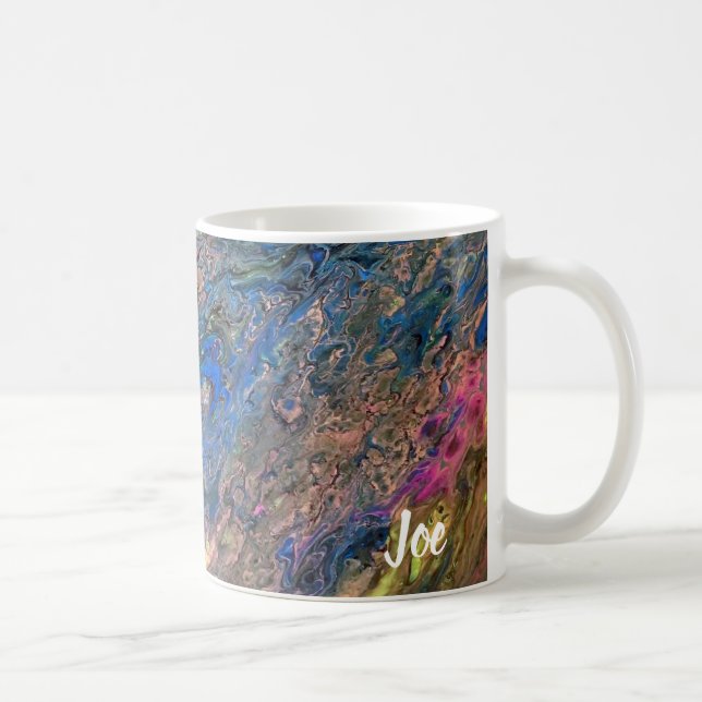 Mug L'art Abstrait de Joe - Bleu et rose - Coupes de c (Droite)