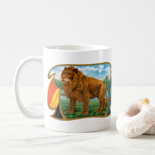 Mug L'art des étiquettes de cigare vintage, Lion, Roi 