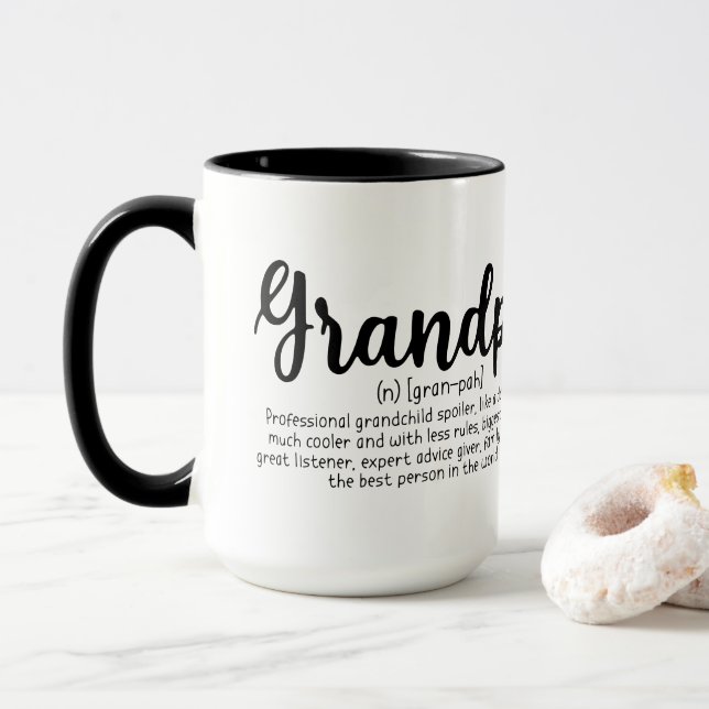 Mug l'art du mot de définition de la petite papille (Avec donut)
