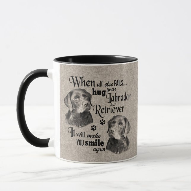 Mug L'art Labrador Retriever quand tout échoue (Gauche)