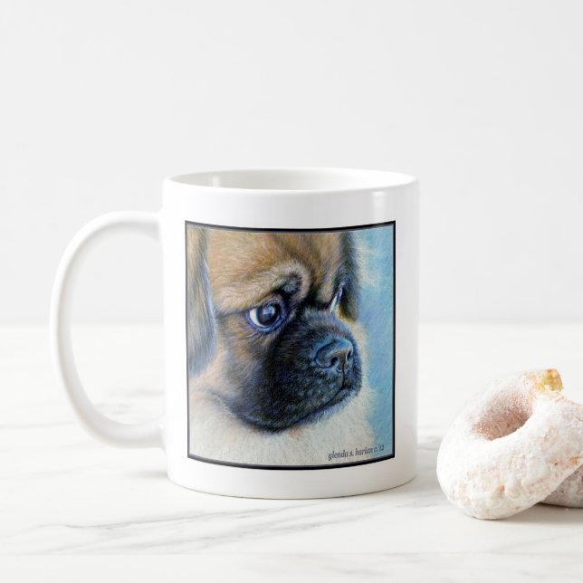 Mug L'art tibétain du chien espagnol par Glenda S. Har (Avec donut)