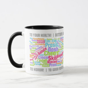 Mug L'art Word coloré brille dans de nombreuses langue
