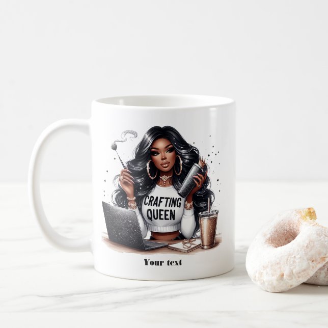 Mug L'artisanat afro-américain Queen Art (Avec donut)