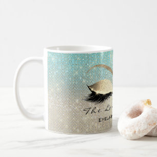 Mug Lashes Extension Beauté Studio Blue Gold Parties s