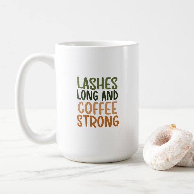 Mug - Lashes Long And Coffee Strong (With Donut)