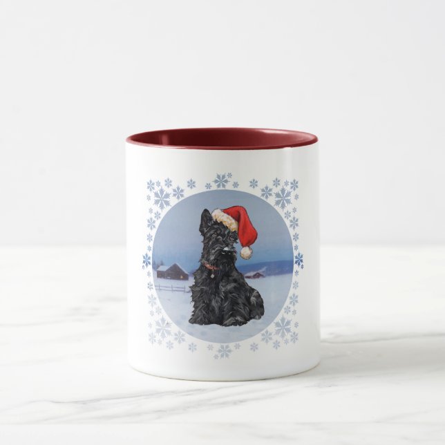 Mug L'Assistant du Père Noël Scottish Terrier (Centre)