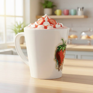 Mug latte aux fraises