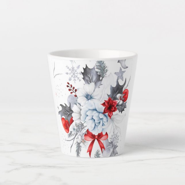 Mug latte de Noël blanc (Devant)