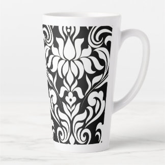 Mug Latte en damas noir et blanc (journal assorti 
