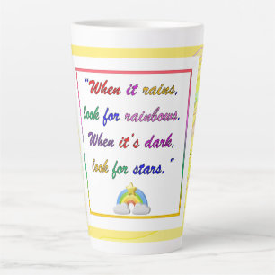 Mug Latte Jaune Motivation - Arc-en-ciel et Étoile