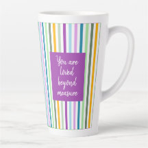 Mug Latte rayures joyeuses multicolore Fête des Mè