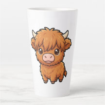 Mug Latte Vache Highland Bébé Mignon