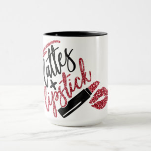 Mug Lattes et rouge de parties scintillantes de Faux