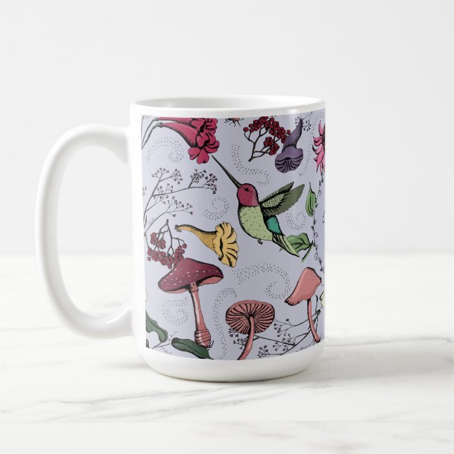 Mug Lavande Monogramme Colibri & Fleurs Jardin (Gauche)