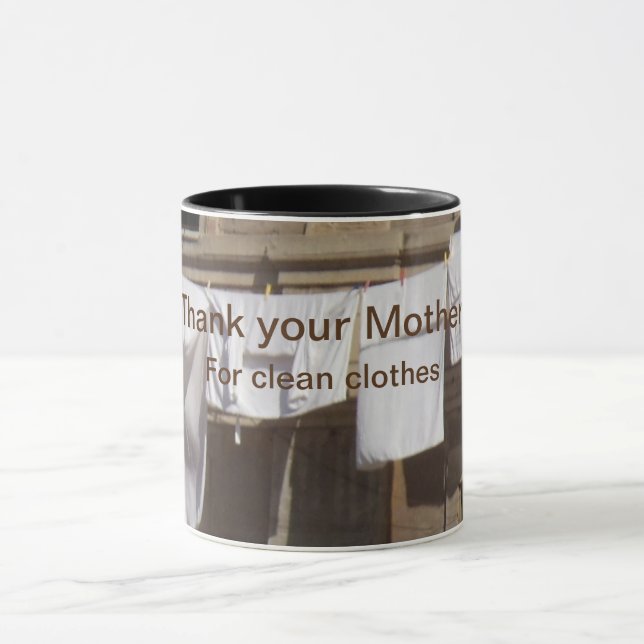 Mug Lave-linge. Merci à votre mère pour les vêtements  (Centre)