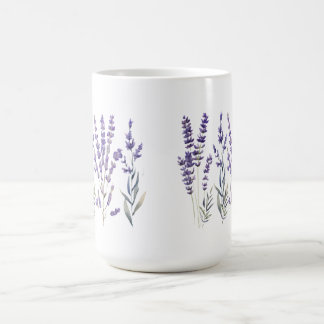 Mug Lavender Pattern Pillar Candle