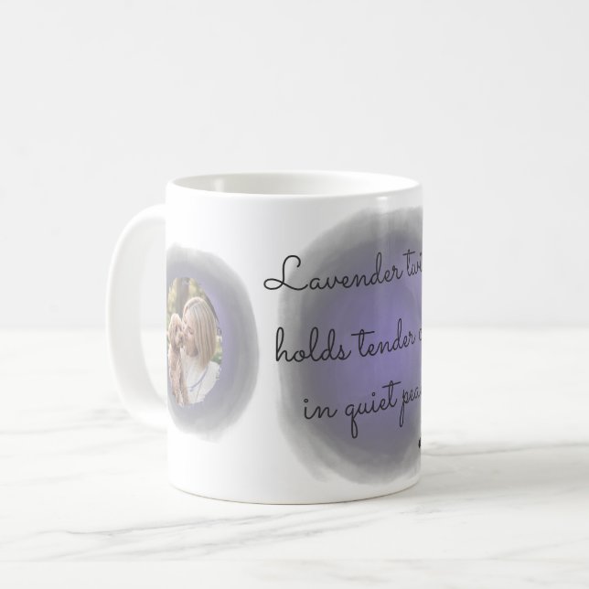 Mug Lavender Watercolor Poodle Two-Photo Personalized (Devant gauche)