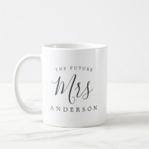 Mug L'avenir Mme Black White Fiançailles Cadeau