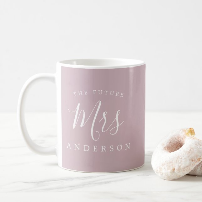 Mug L'avenir Mme Purple Fiançailles Cadeau (Avec donut)