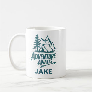 Mug L'aventure Attend Café de Camping Personnalisé