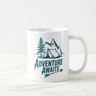 Mug L'aventure Attend Dehors Café De Camping
