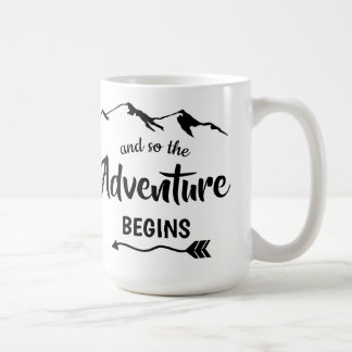 Mug L'aventure commence à la mode noir et blanc