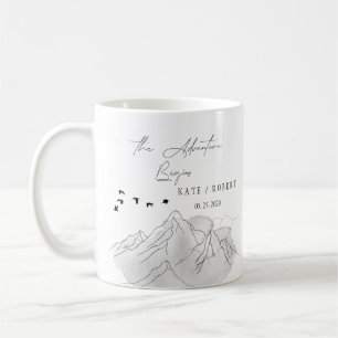 Mug l'aventure commence mariage d'illustration de mont